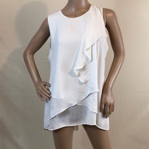 Kenneth Cole white sleeveless blouse